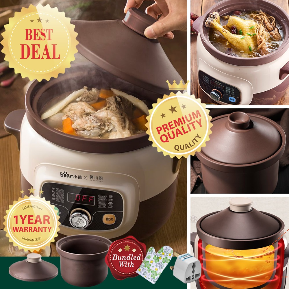 [FREE SHIPPING] Bear DDG-D40E2 4 Liter Smart Purple Clay (Zisha) Multi-stew Slow Cooker