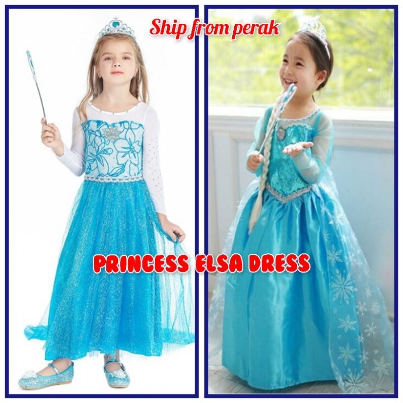 Baby Girls Princess Anna Elsa Cosplay Costume Frozen Dress Baju