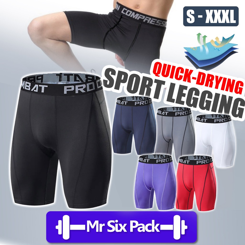 Men Compression Fitness Shorts Quick Dry Legging Tights Gym Short Slim Fit Elastic Legging Seluar Pendek Sukan 运动紧身裤