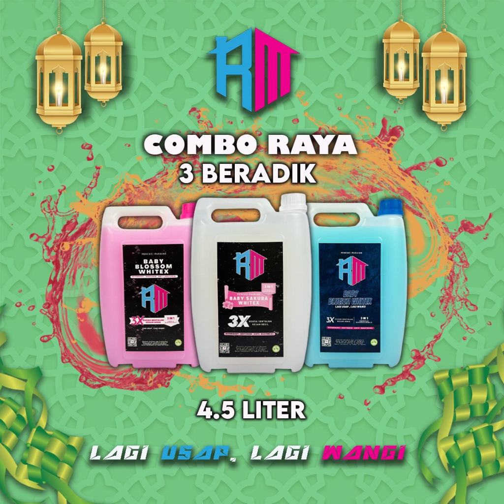 SABUN DOBI RUMAH MANIS 4.5L COMBO RAYA 3 BERADIK