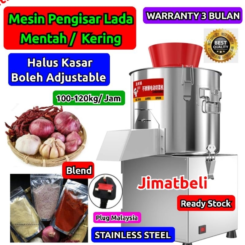 80-100kg/Jam Blender Cili Sambal,Pengisar Cili Bo & Bawang,Kisar Daging,Mesin Cutter,Grinder Stainless Steel Heavy Duty