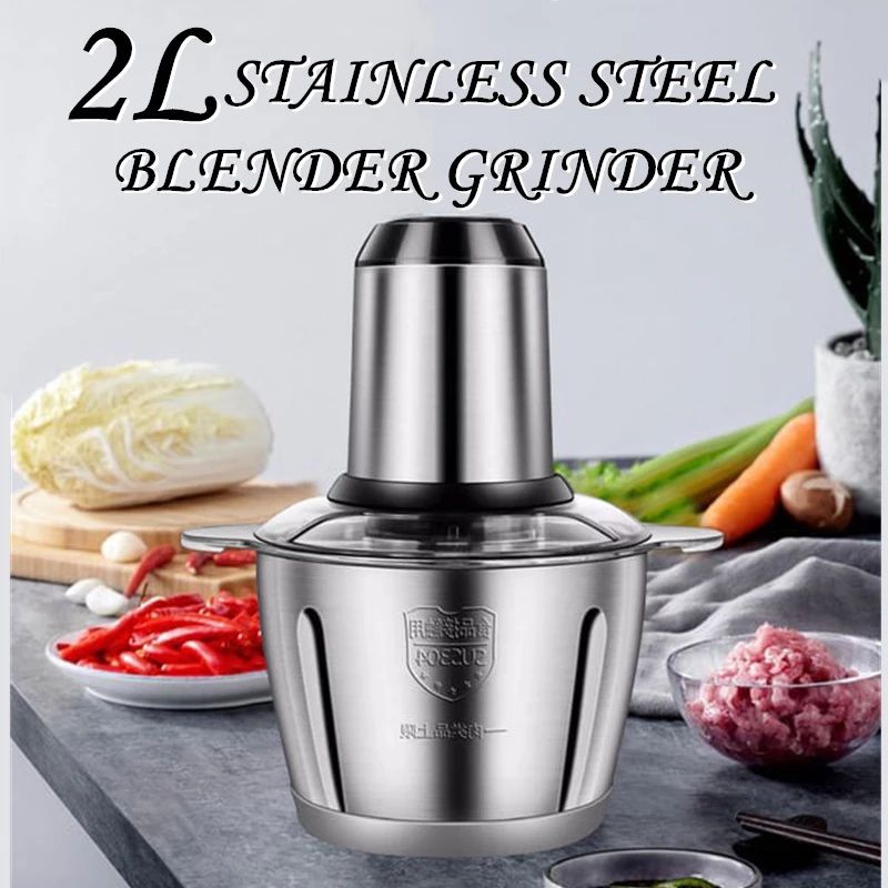 Ready Stock🔥Stainless Steel Mini Mixer & Blender 2L 3L Pengisar Daging Food Chopper Electric Meat Grinder Food Processor