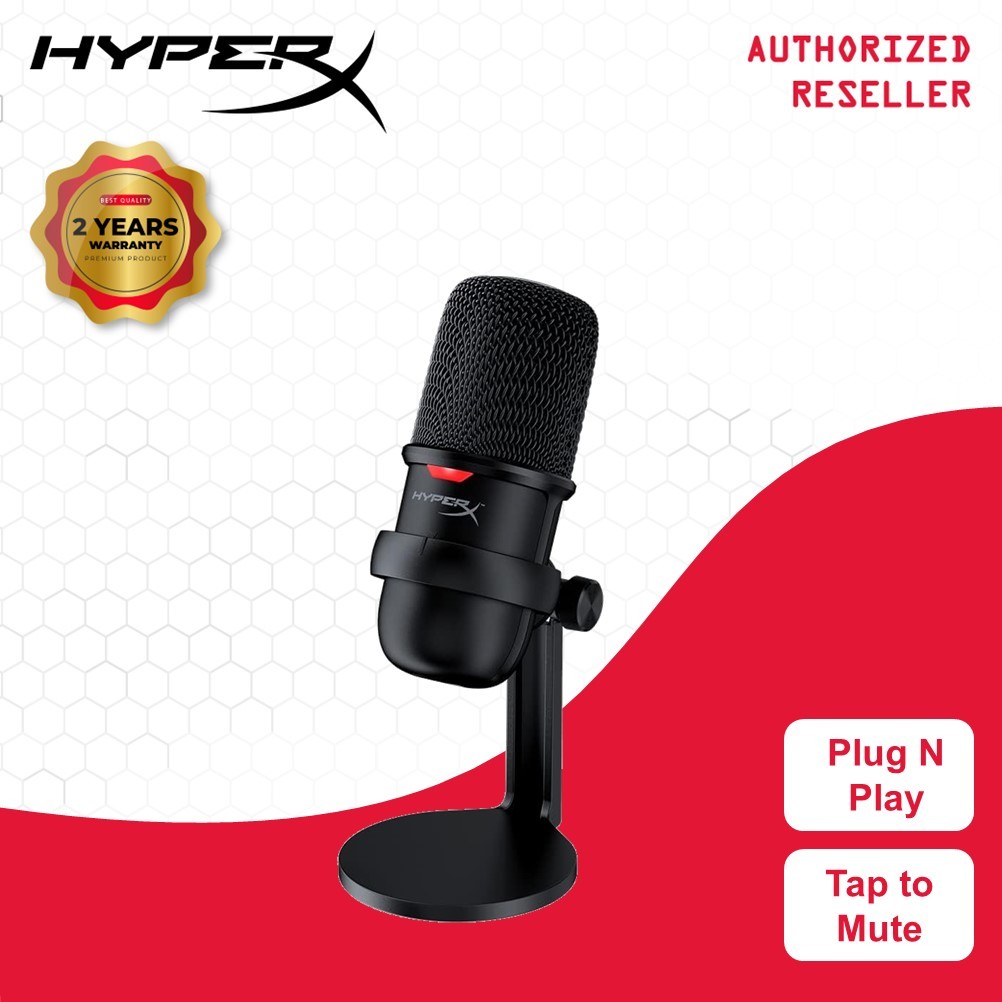 HyperX SoloCast USB Gaming Microphone for streamers and content creators (Black/White)