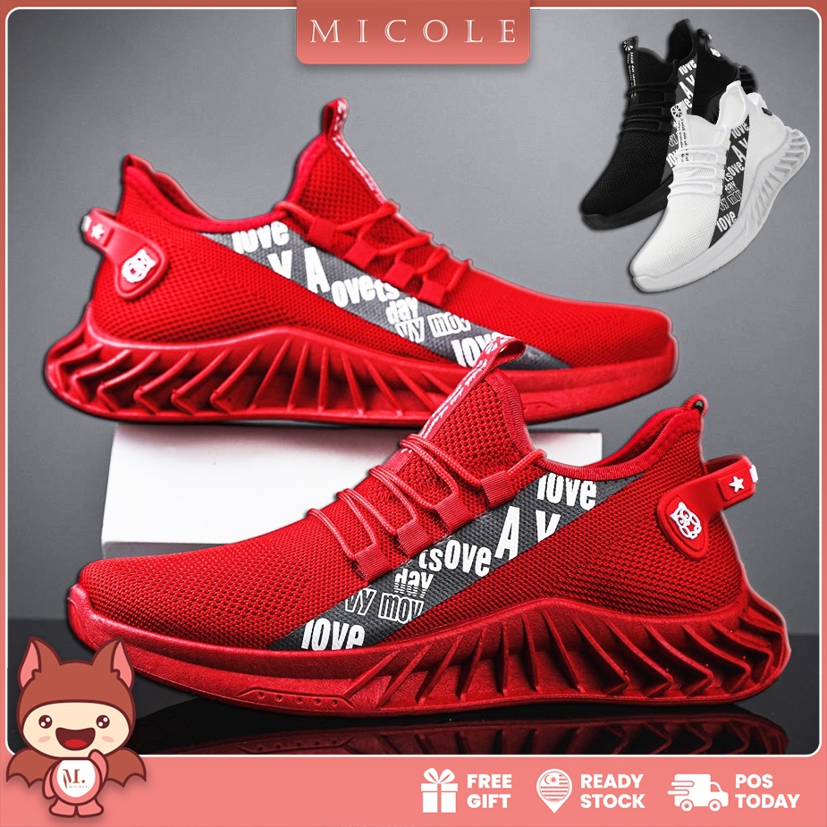 Ready Stock MICOLE S048 Sneakers Men's Sport Kasut Lelaki Men Sneaker Outdoor Shoe Man Shoes Travel Sekolah Women Casual