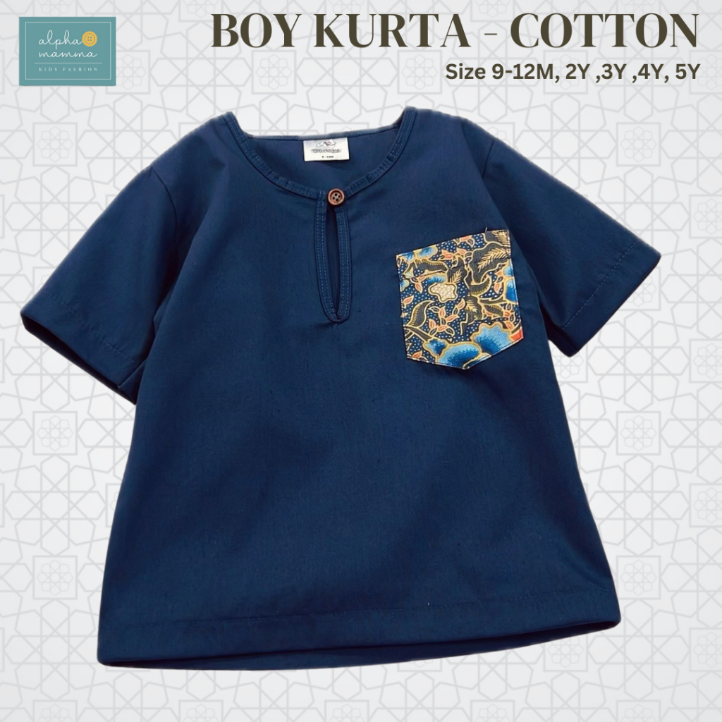 Baju Raya Boy Kurta Short Sleeve 100% Cotton Clothes Kids Clothes Boy Traditional Made In Malaysia Top Baby Clothes