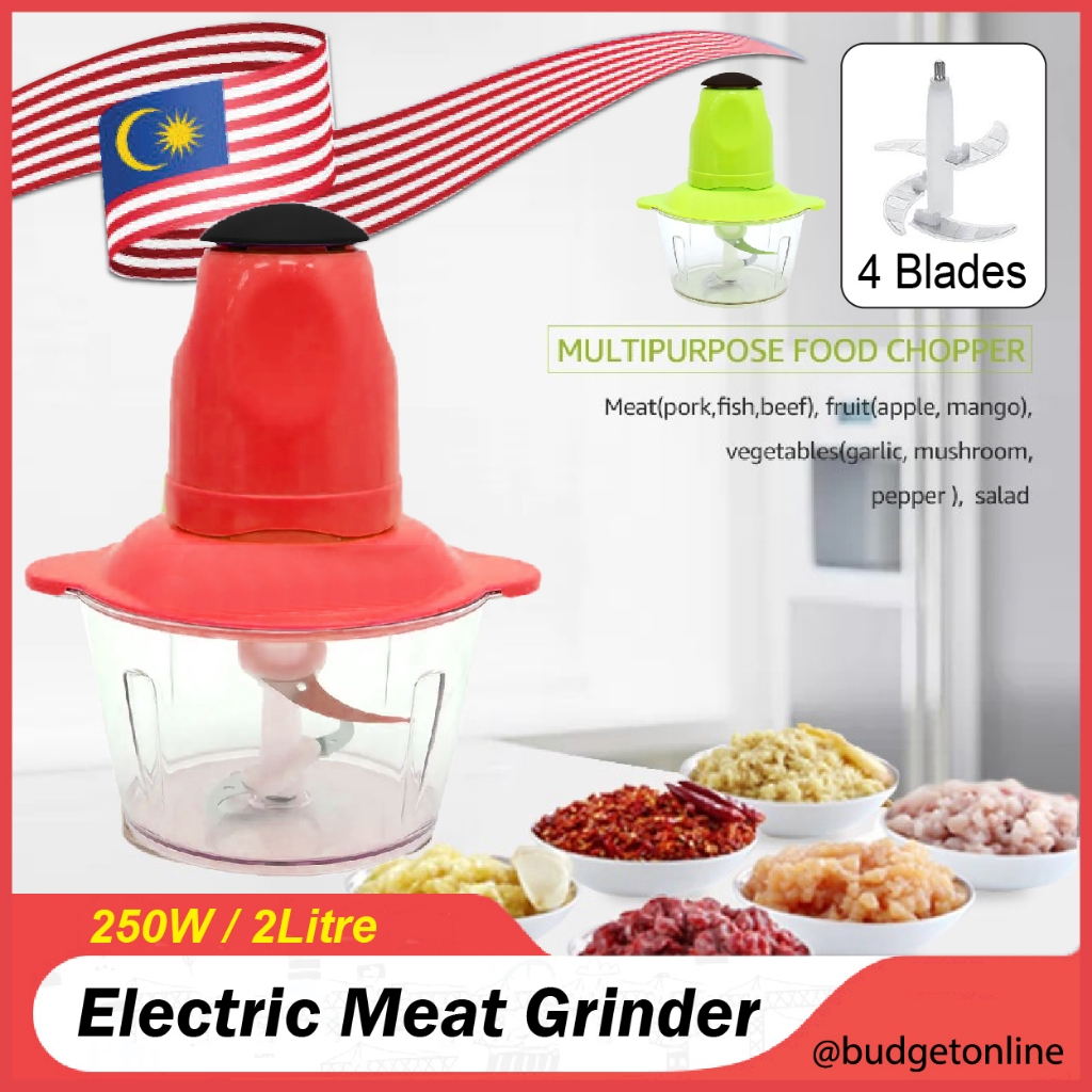 Haeger/Raf/Kitchen Expert 250W 2L Capacity Electric Meat Grinder Food Mincer Vegetables Chopper Slicer / Pengisar Daging