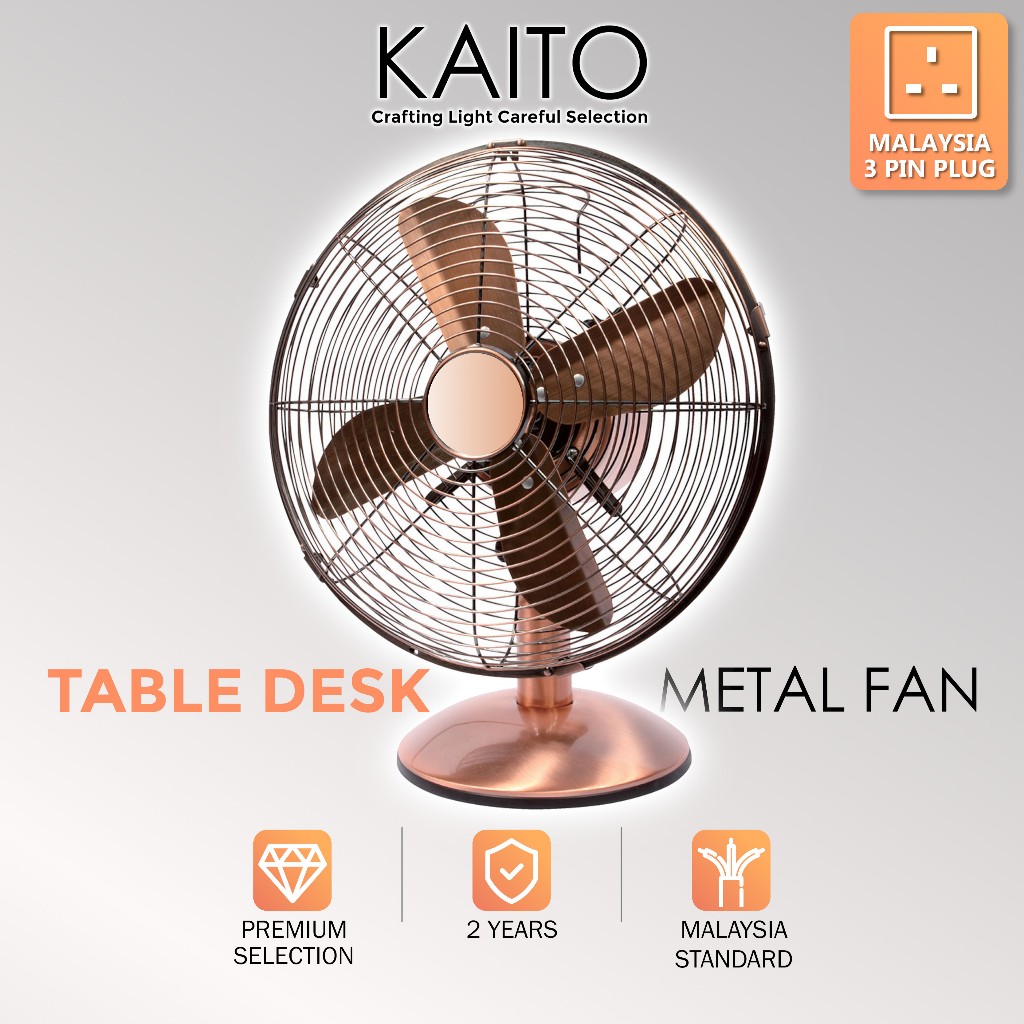 KAITO Metal Fan 12" Antique Desk Table FanAntique Desk Table FanAntique Desk Table Fan 12 Inch Kipas Meja Industrial Des