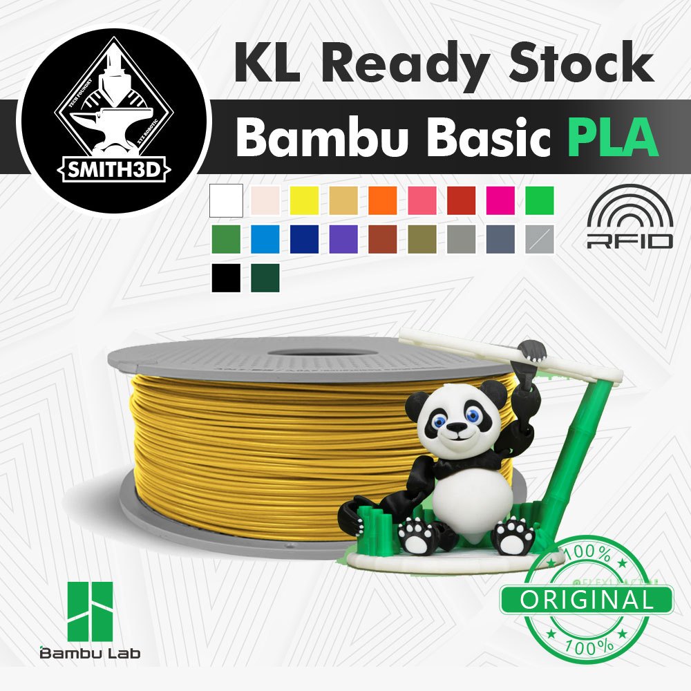 Bambu Lab PLA Basic Filament 1KG 1.75mm Spooless with RFID Eco Friendly User Friendly High Speed Printing with AMS