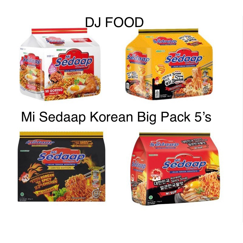 Mi Sedaap Goreng Asli / SOTO / Cheese / Korean Spicy / Korean Spicy Soup / Ayam Krispi / Bawang / KARI / Bakar 5pc