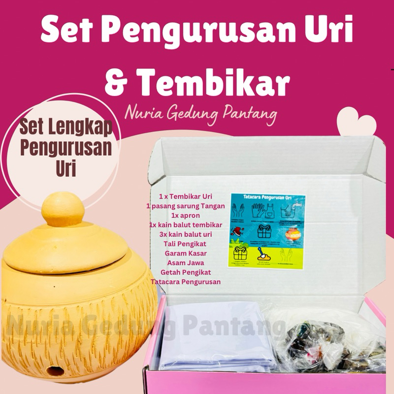 Set Pengurusan Uri dengan tembikar/Set Pengurusan Uri Lengkap/Uri Periuk Tanah/ Uri Murah/Uri Bayi/Uri Anak/Uri Baby