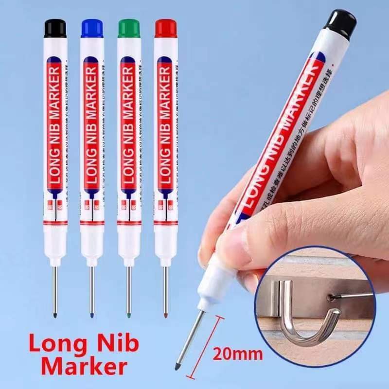 Long Nib Marker Pen Multi-purpose Bathroom Woodworking Decoration Deep Hole Markers Pens Oily Pen Waterproof Pen