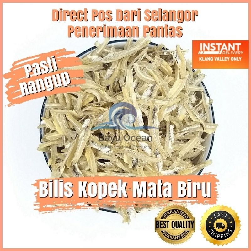 Bayu Ocean Ikan Bilis Mata Biru Kopek & Belum Kopek gred 5A/ A - Rangup