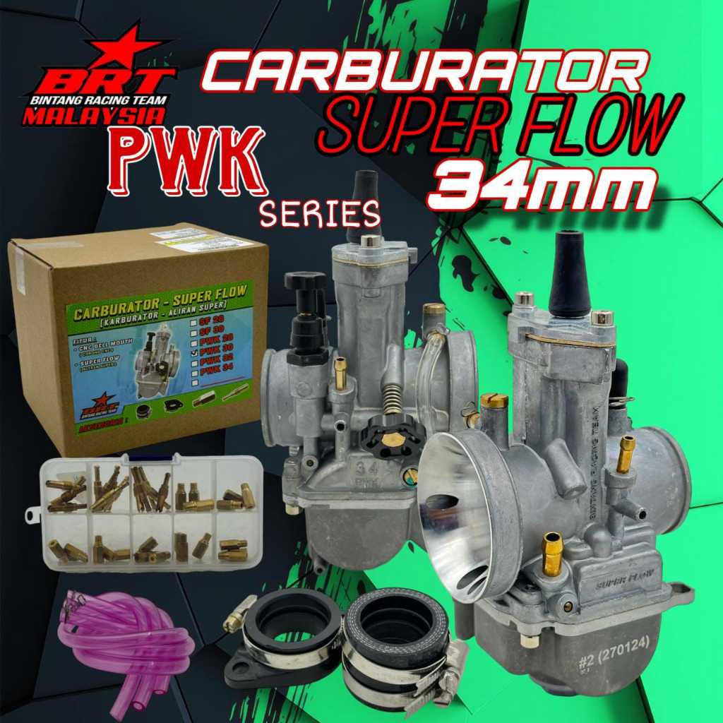 100% ORI BRT RACING CARBURETOR CARBURATOR PWK 28mm / 30mm / 32mm / 34mm [ POWERJET PWK / POWER JET ]