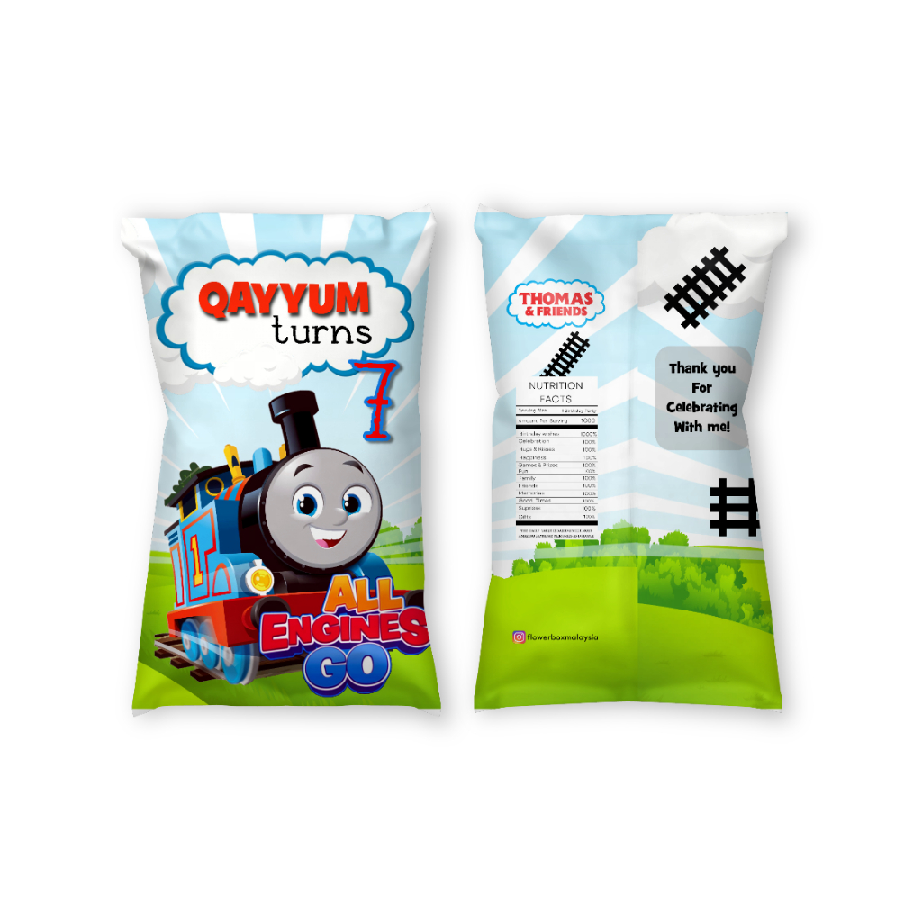 Thomas and Friends Theme Party Custom Decoration Paperbag, Water Bottle Label for Birthday