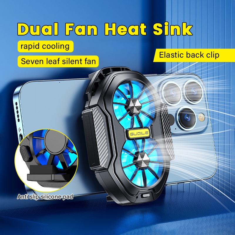 FS01 Dual Fan Rechargeable Phone Cooler – Long-Lasting Strong Air Cooling Radiator