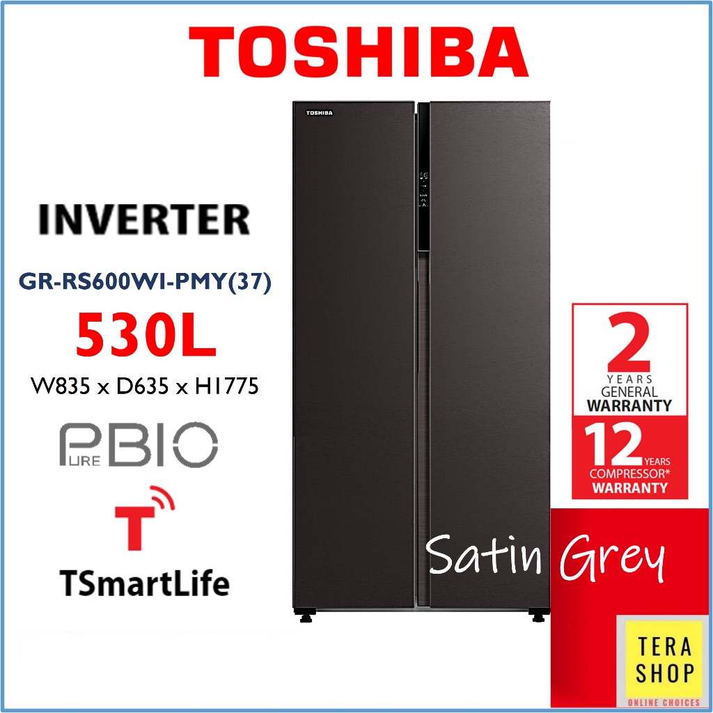 Toshiba RS696WI / RS600WI / Faber SBS-500DG SBS-500BK SBS-550BK Inverter Side by Side Fridge Refrigerator Peti Sejuk