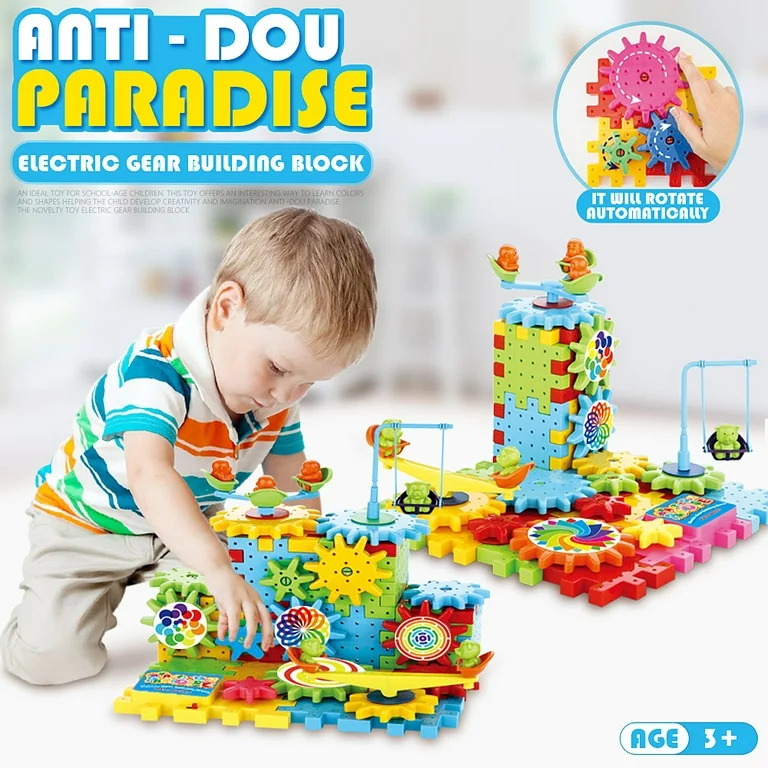 81 PCS Building Block Interlocking Learning Gear Blocks Spinning Gears Creative & Innovative Toys for Boys & Girls 3+