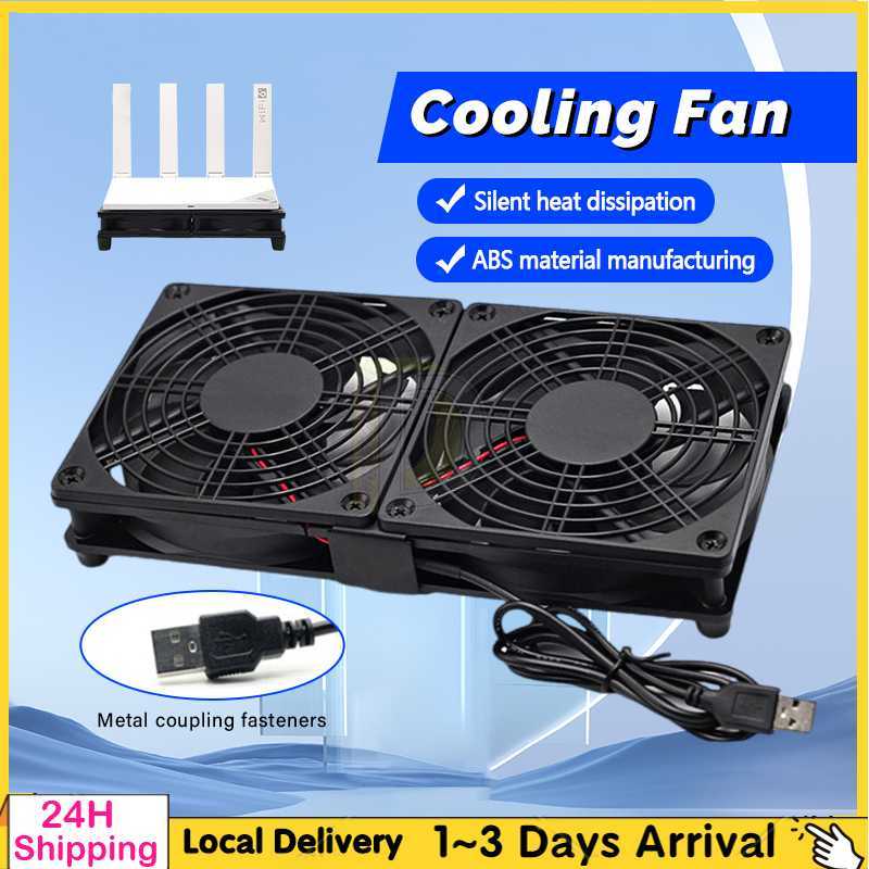 🔥New 1800RPM USB Router Fan WiFi Router Cooling Fan Modem Cooling Set-Top-Box Cooler Fan TV Box Cooler Fan USB Kipas散热风扇