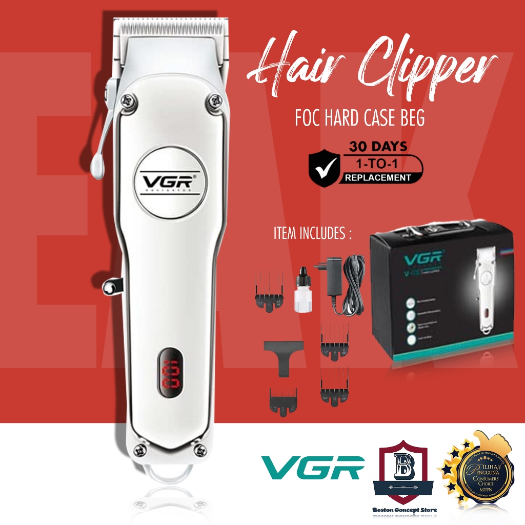 VGR V-032 Steel Cordless Clipper Professional Hair Trimmer Rechargeable Hair Clipper Gift Set for him