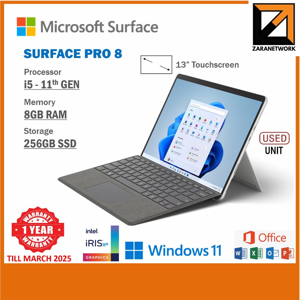 (Refurbished) MICROSOFT SURFACE PRO(7/6/5/4/3)BOOK (1 YEAR WARRANTY T&C) Core i5/i7+KEYBOARD(OPTIONAL FOR PEN)WIN 10/11