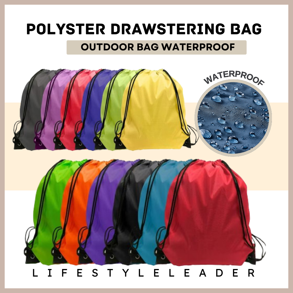 Polyester Drawstring Bag Waterproof Outdoor Sport Bag Sport Backpack for Gym Hiking Marathon Bag Beg Sukan 运动袋运动包