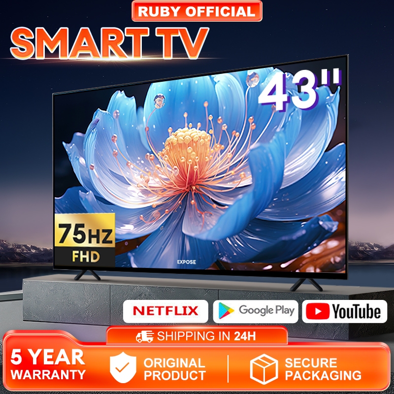 Android TV 43 Inch Smart TV Murah Digital Television UHD TV 1080P Android 12.0 Built-In YouTube/Netflix/USB