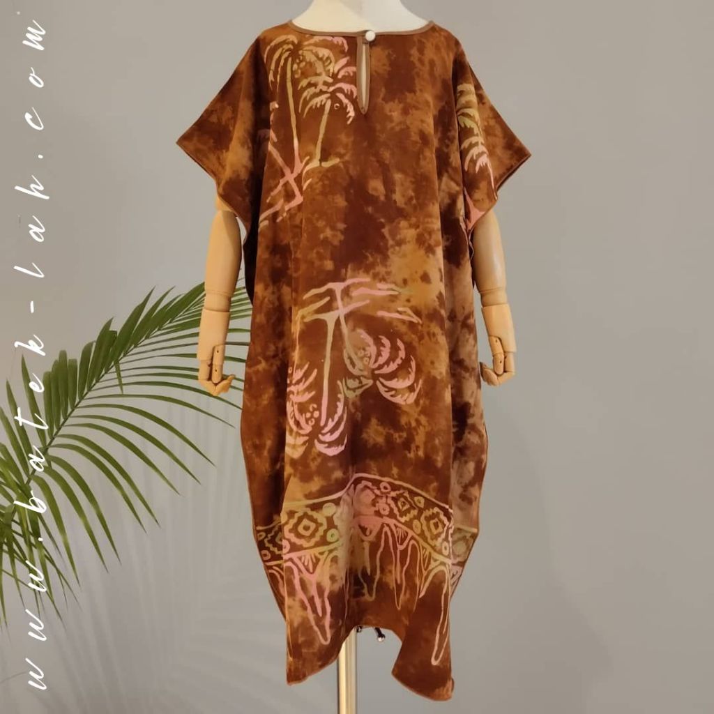 Little Batik Blossoms (XL Size) Handcrafted kid kaftan - 100% handmade genuine batik - comfy & soft home wear for kids