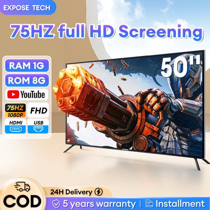 EXPOSE Smart TV 4K UHD Android TV 50 Inch With WiFi/YouTube/MYTV/Netflix/Hdmi LED TV