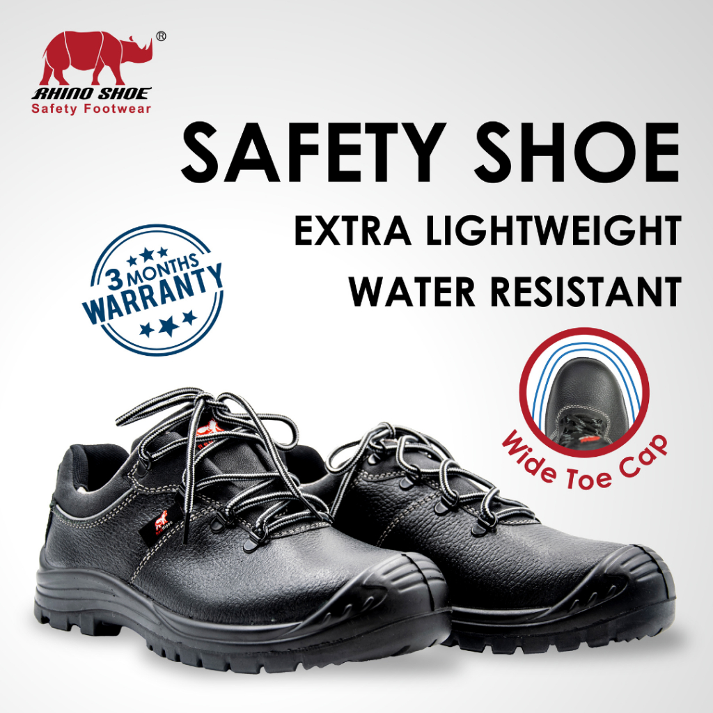 SAFETYWARE RHINO Low Cut Safety Shoes Steel Toe Cap Kasut Lelaki Kerja Kasut Safety Oil & Water Resistant SIRIM DOSH