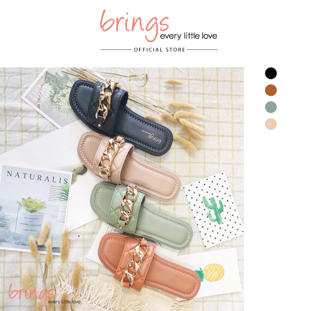 Brings Women Jelly Slippers (Beige/Black/Brown/Green)
