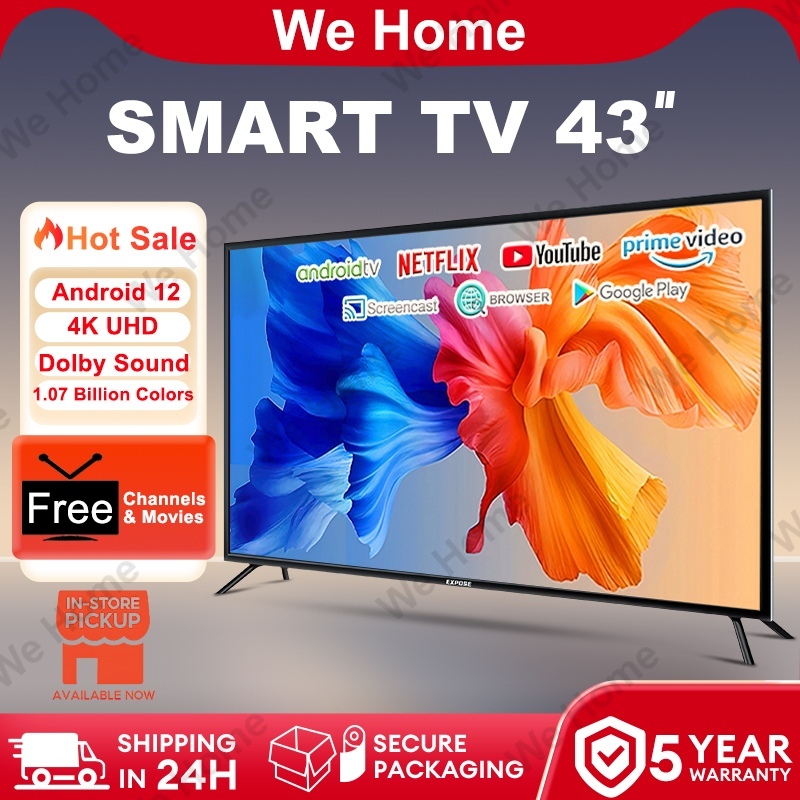 Smart TV 43 Inch TV Smart 4K UHD Android 12 TV (32"/43"/50'') LED Wifi TV 32 Inch Android TV Murah