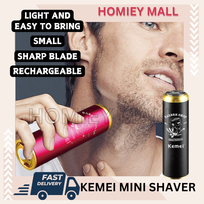 Kemei Mini Shaver KM-T10 Light And Portable Shaving Machine Black Colour USB Rechargeable Waterproof