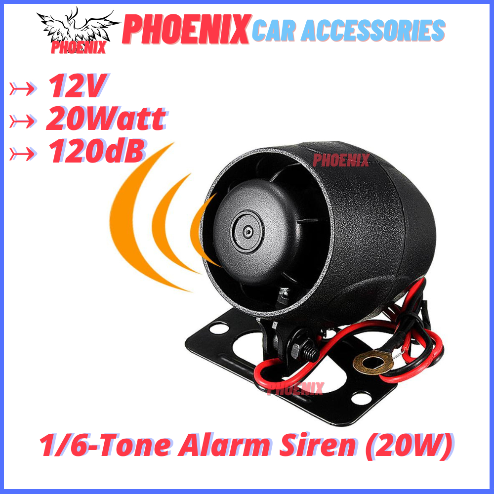 12V SIREN 1 / 6 Tone 20 WATT CAR Security Alarm System Universal Bunyi Kereta High Quality Proton Perodua Toyota Honda