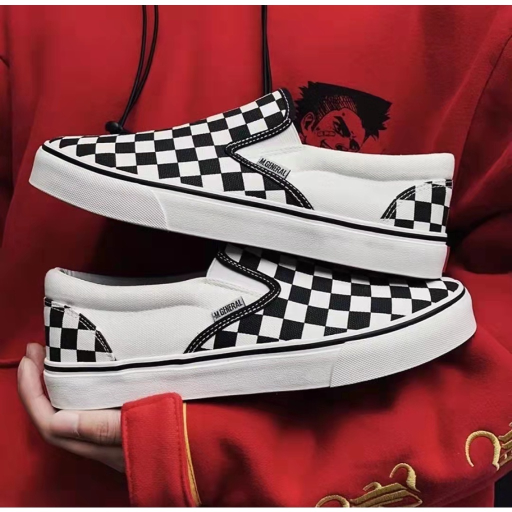 kasut vans original Luxury casual shoes, checkerboard black and white lazy shoes, Sneakers Walking Shoes, outdoor travel