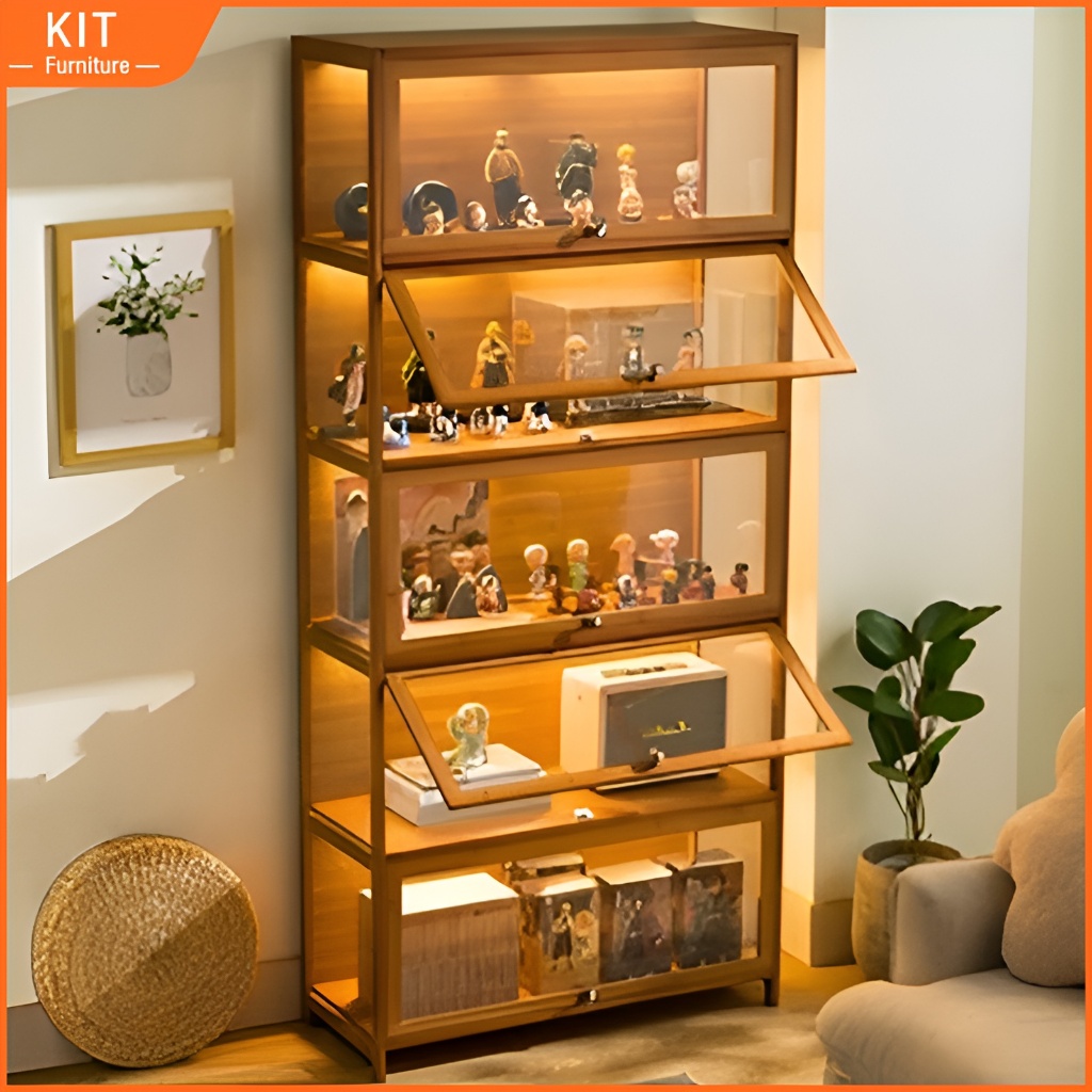 Display Cabinet Storage Box Model Toy Handmade Transparent Glass Acrylic Showcase Home Storage Cabinet Display Case 展示柜