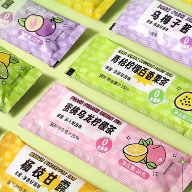 【Ready Stock】28g Vc Drink Brewed Fruit Tea蜂蜜柚子茶 青桔百香果 蜜桃乌龙柠檬茶 杨枝甘露 水果茶冲饮 独立包装