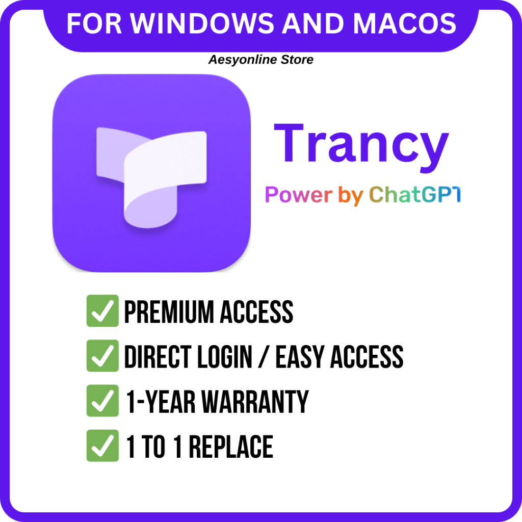 Trancy: AI-powered Translation | Lifetime Access 1-year Warranty | YouTube Netflix Disney Coursera Udemy