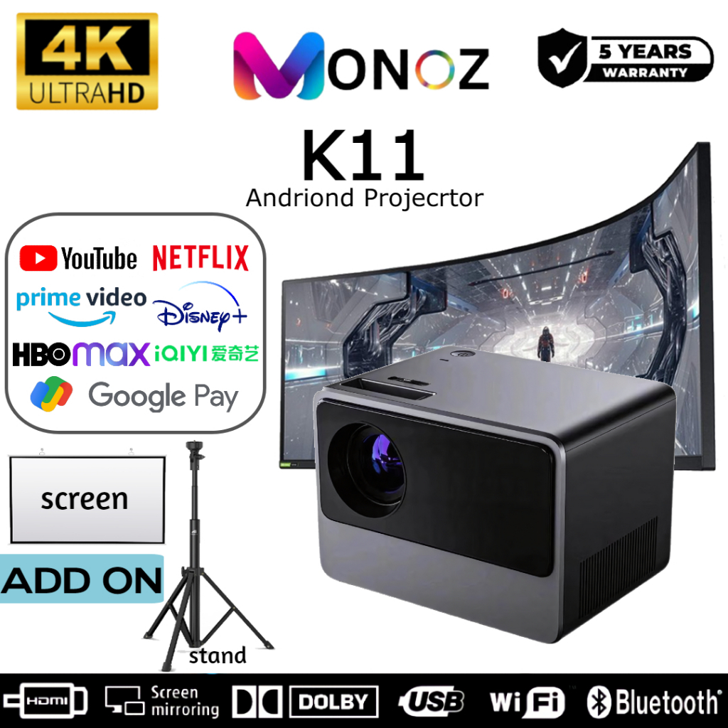 Projector K11 Wifi Beamer Home Theater 4k Projectors Mobile Smartphone Full HD LCD LED advertising