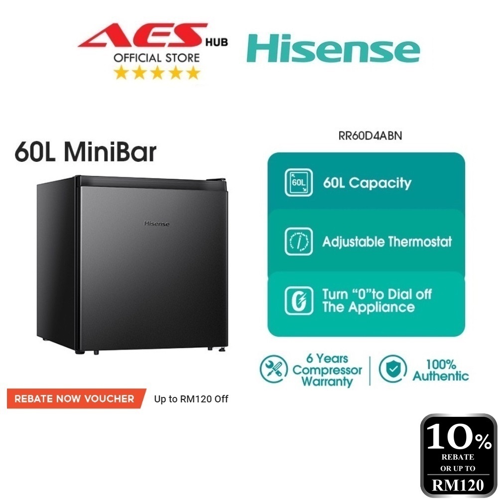 Hisense Fridge 60L Mini Refrigerator Single Door Mini Fridge Peti Sejuk 1 Pintu Mini Bar 冰箱 迷你冰箱