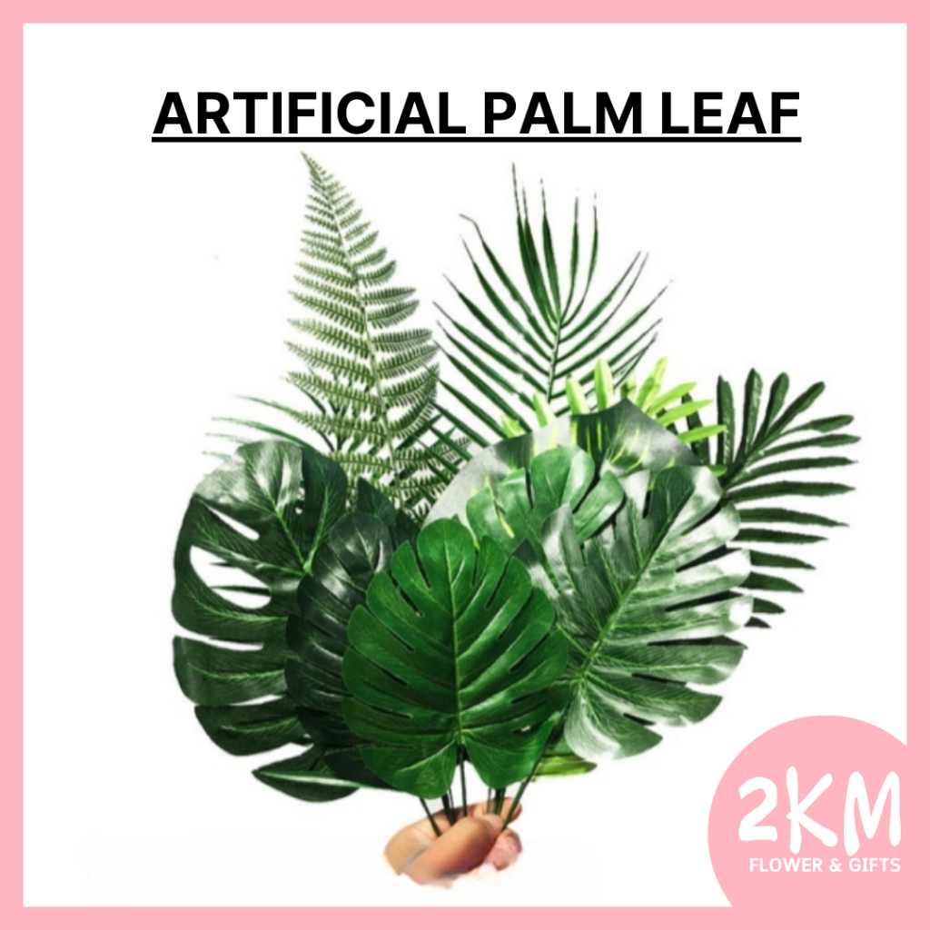 PALM ARTIFICIAL LEAF/TROPICAL LEAF / DAUN MONSTERA / TURTLE LEAF / DAUN TIRUAN / SIMULATION LEAF PARTY HOME DECOR