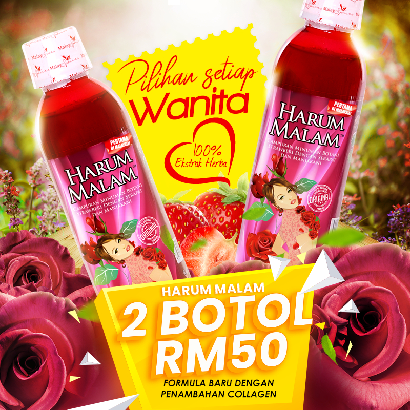 COMBO 2 BOTOL / 3 BOTOL JUS HARUM MALAM EXTRA COLLAGEN/PERAPAT MANJAKANI KACIP FATIMAH/ANTI-AGEING
