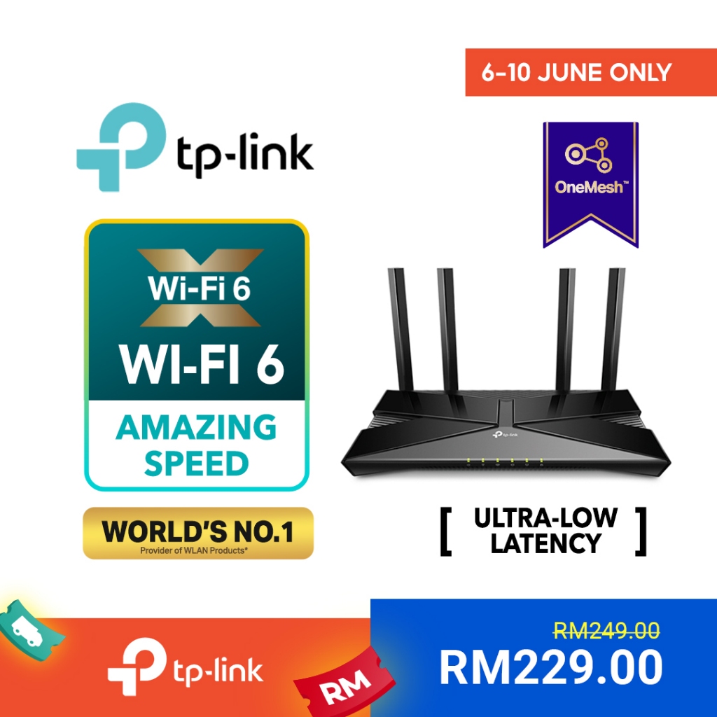 TP-Link Archer AX53 Wifi 6 Router Dual Band Gigabit AX3000 High Power Wireless Router With Homecare AX12/AX23 Onemesh