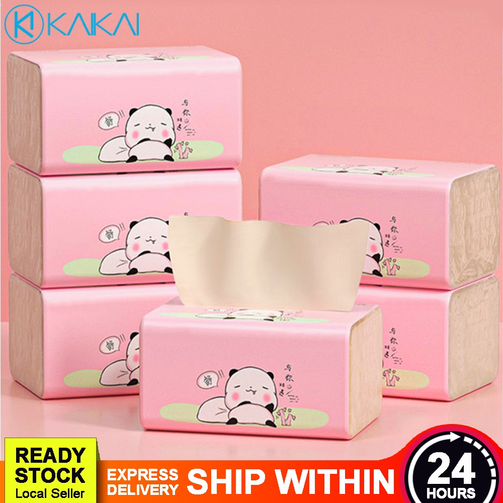 ? LIGHTWEIGHT ? Eco Friendly Soft Fragrance Free Pink Charming Panda Pink Packaging Bamboo Pulp Tissue Thick 3 Ply Usage