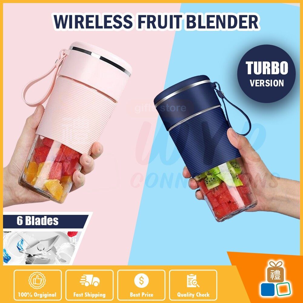 Wireless Juicer blender Cup 300ML Portable 6 Blade Rechargeable Mini Electric Fruit Juice Shaker Maker buah 榨汁机