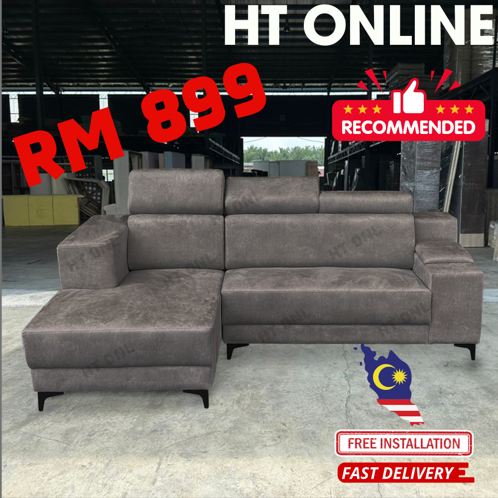 HT ONLINE L Shape Sofa Murah / L Shape Sofa Ruang Tamu / Living Room Furniture / 3 Seater Sofa