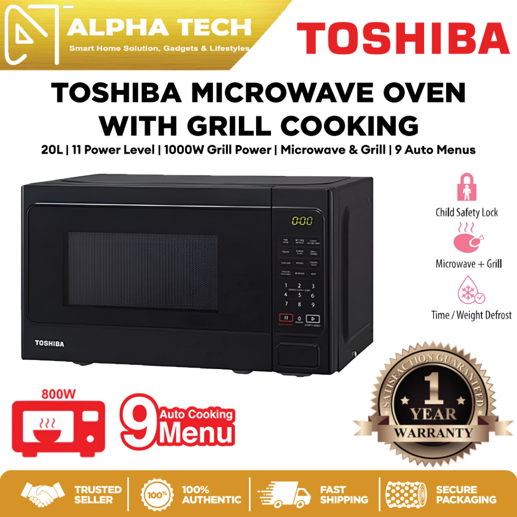 Toshiba 20L Deluxe Series Microwave Oven with Grill