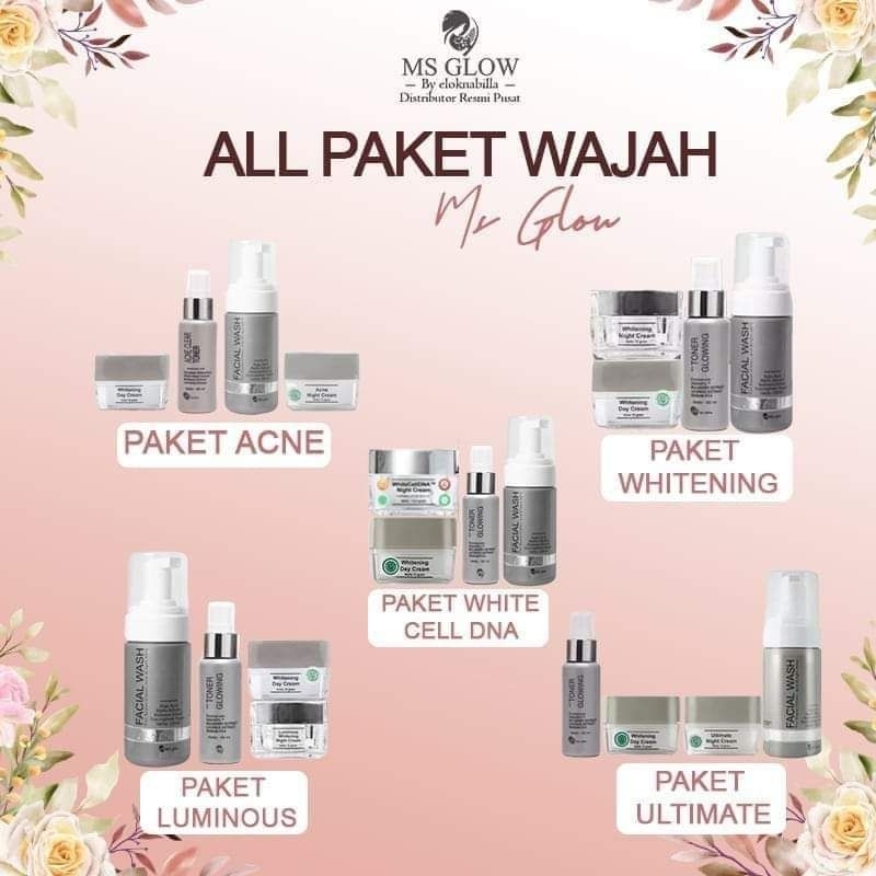 MS GLOW SKINCARE PAKET WAJAH ALL VARIAN ?% ORIGINAL#Ready Stock