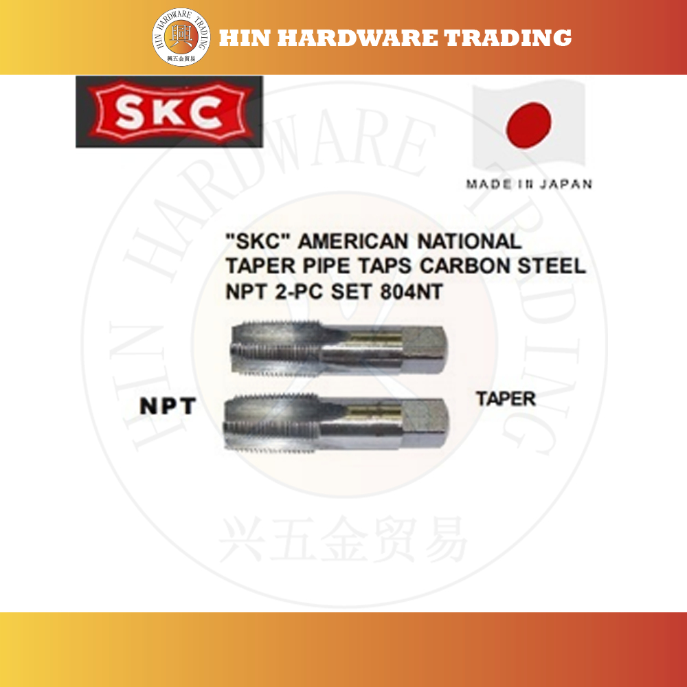 SKC AMERICAN NATIONAL TAPER PIPE TAPS CARBON STEEL " NPT " 2-PC SET 1/2" X 14 MADE IN JAPAN