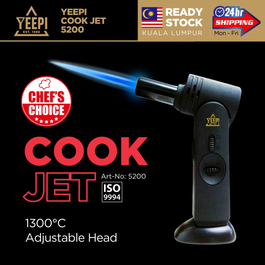 Yeepi Cook Jet Flame Gun Lighter Blow Torch Chef's Choice Omakase Yakiniku Grilling Versatile Welding Kitchen Tool