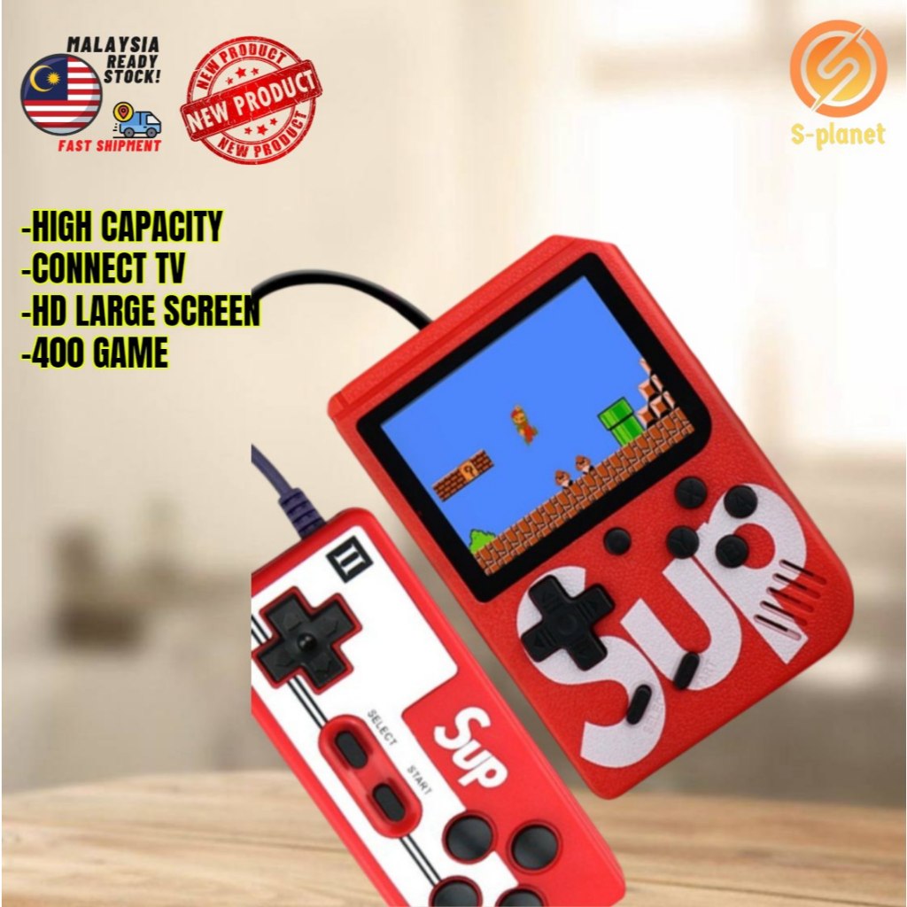 《 𝟮 𝗣𝗟𝗔𝗬𝗘𝗥 》 400 Games Retro Portable Video Games Classic Console Double Remote Control Gameboy TV Mario Pemainan